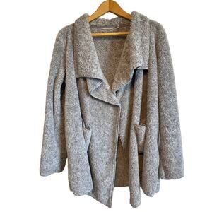 Soft Surroundings gray Hug Me Cardigan collared pockets solid oversized Size S